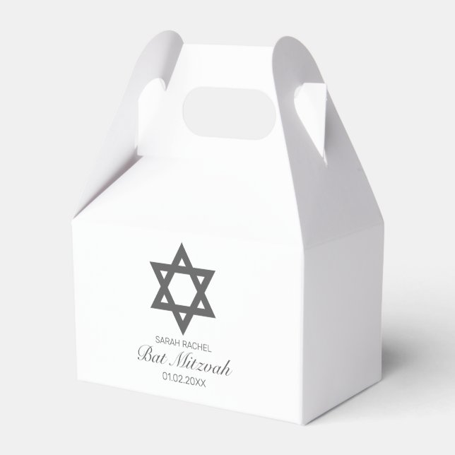 Ballotins Bat mitzvah minimaliste blanc moderne (Verso)