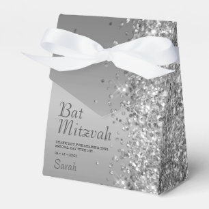 Ballotins Bat mitzvah Parties scintillant argent