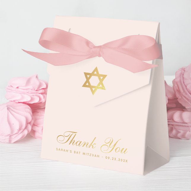 Ballotins Bat mitzvah Pink Faux Gold Star de David Merci (Créateur téléchargé)