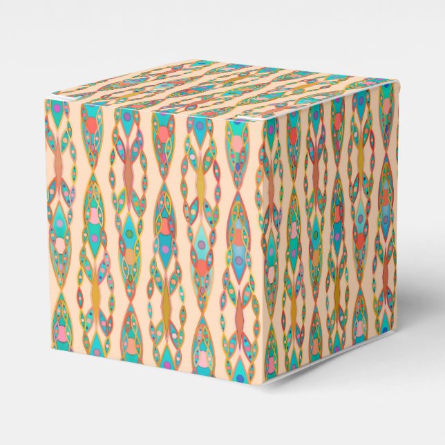 Ballotins Batik Tribal - Peach rose et Turquoise (Verso)