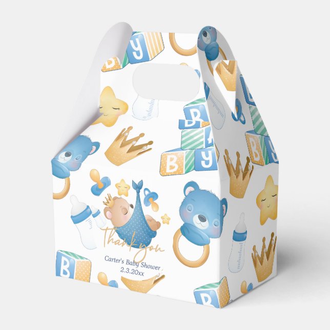Ballotins Bear Baby Boy Pastel Baby shower personnalisé (Verso)