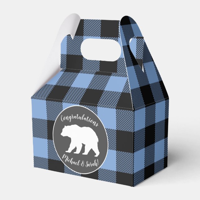 Ballotins Bear Baby shower Garçon bleu (Verso)