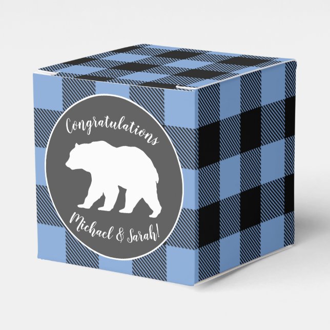 Ballotins Bear Baby shower Garçon bleu (Verso)