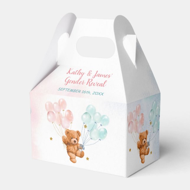 Ballotins Bear Genre Révéler rose et bleu Balloon (Verso)