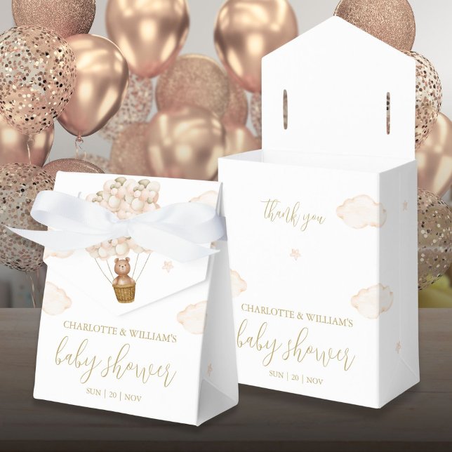 Ballotins Bearly Wait Teddy Bear Sexe Baby shower neutre (Bearly Wait Teddy Bear Gender Neutral Baby Shower Favor Boxes)