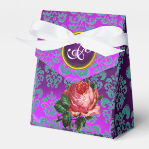 BALLOTINS BEAU ROSE ROSE ROSE DAMASK PURPLE GEM MONOGRAM