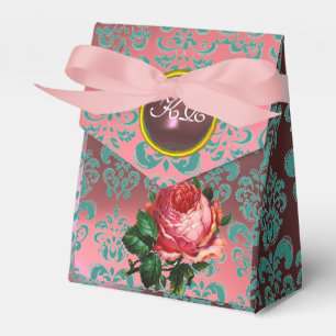 BALLOTINS BEAU ROSE ROSE ROSE, TURQUOISE BLEU DAMASK GEM MON