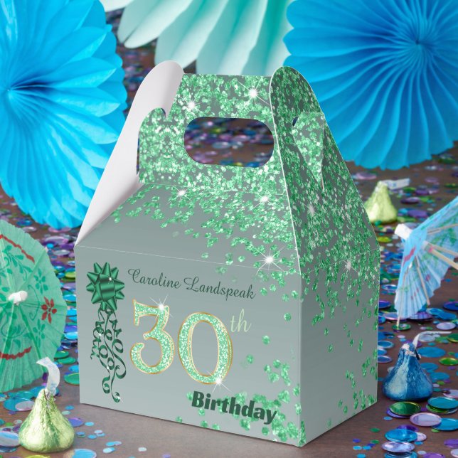 Ballotins Beautiful Green Glitter Ribbon 30th Birthday (Fête)