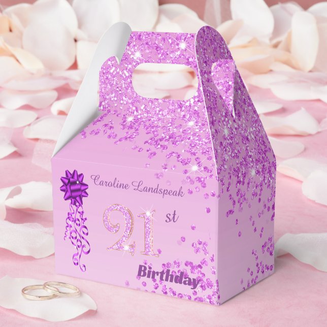 Ballotins Beautiful Pink Glitter Ribbon 21st Birthday (Mariage)