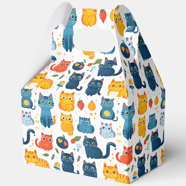 Ballotins Beaux chats kawaii, jouer avec des jouets blanc ba (Recto)