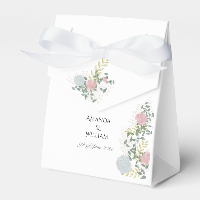 Ballotins Beaux invités de mariage à l'aquarelle florale  (Verso)