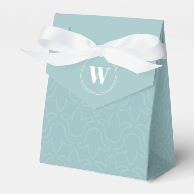 Ballotins Bébé bleu monogramme élégant simple floral (Verso)