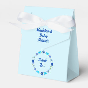 Ballotins Bébé bleu Papillons et Baby shower de fleurs