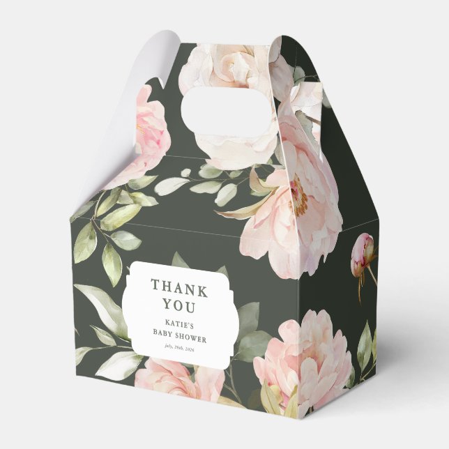 Ballotins Bébé en Fleur Aquarelle rose Baby shower floral (Verso)