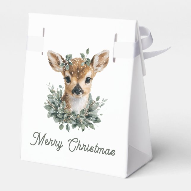 Ballotins Bébé mignon Cerf Joyeux Noël - Aquarelle Fawn (Arrière)