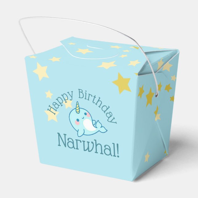 Ballotins Bébé narval bleu anniversaire avec étoile de mer (Arrière)