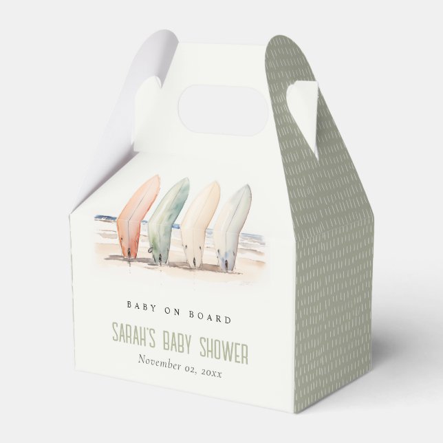Ballotins Bébé neutre à bord Baby shower de surf (Verso)
