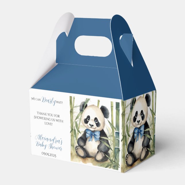 Ballotins Bébé Panda Ours Bearly Wait Boy Baby shower (Verso)