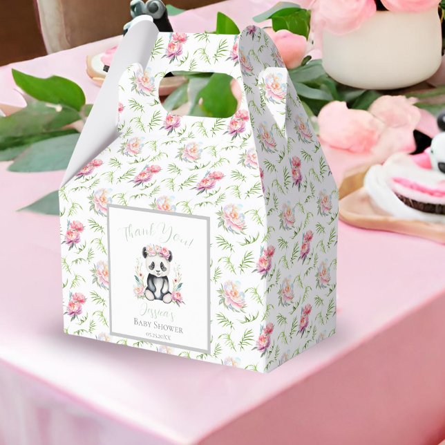 Ballotins Bébé Panda Peonies Baby shower Jungle (Cherish moments with Baby Panda & Boho Peony Jungle Shower Favors!)