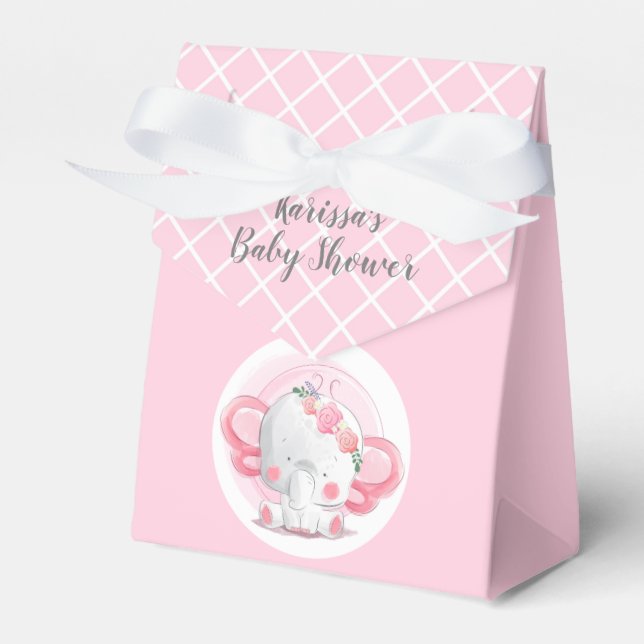 Ballotins Bébé rose & blanc Jungle Elephant Party Favoriser  (Verso)