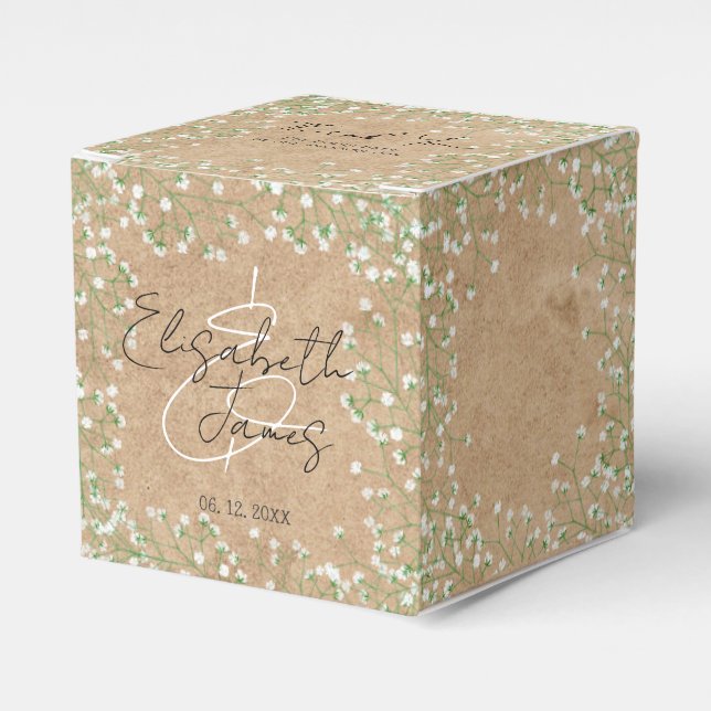 Ballotins Bébé's Breath White Flowers Rustic Boho Mariage (Verso)