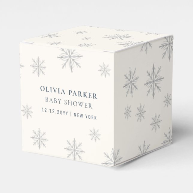 Ballotins Beige Boho Winter Snowflake Baby shower (Verso)