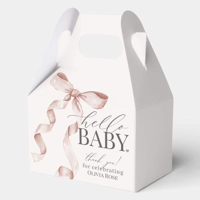 Ballotins Beige Coquette Bow Girl Baby shower Cadeau (Recto)