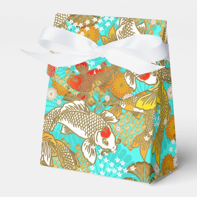 Ballotins Belle boîte de faveur japonaise d'impression koi (Verso)