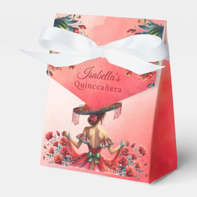 Ballotins Belle Quinceañera rouge style mexicain (Verso)