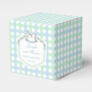 Ballotins Berceau pastel bleu vert crête baby shower