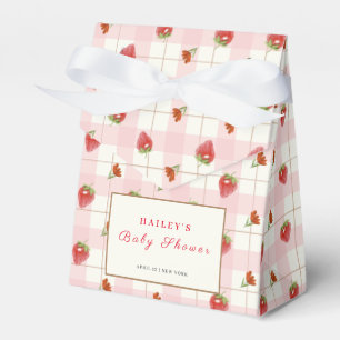 Ballotins Berry aux fraises roses En vichy Baby shower sucré