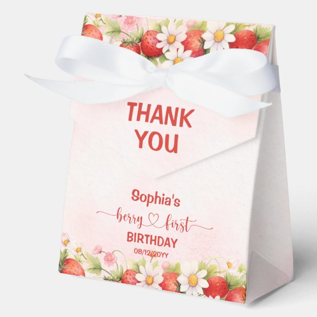 Ballotins Berry First Birthday Favor Box (Recto)