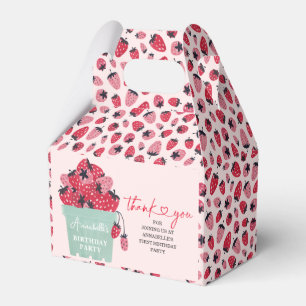 Ballotins Berry First Birthday Party Invitation fraise