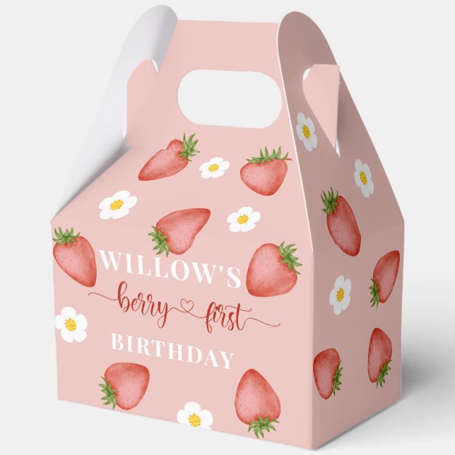 Ballotins Berry First Birthday Theme Party Boxes (Recto)