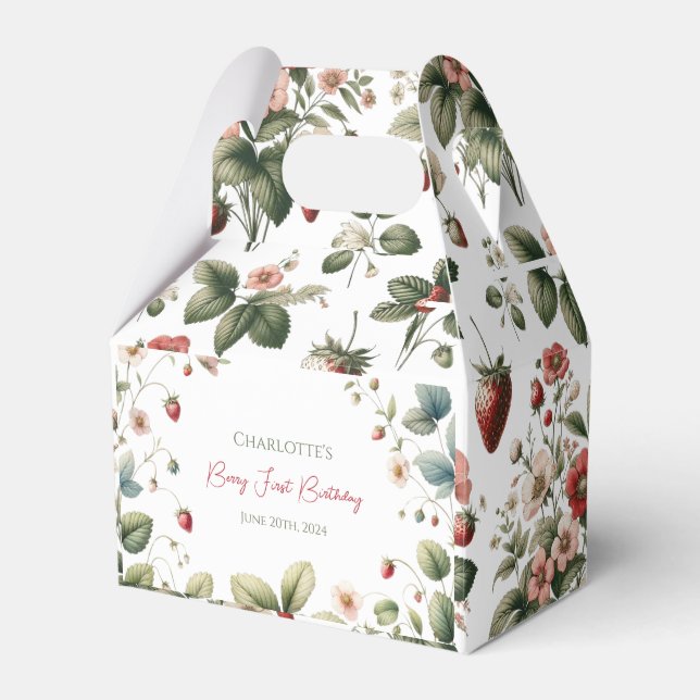 Ballotins Berry personnalisé Premier anniversaire fraise (Verso)