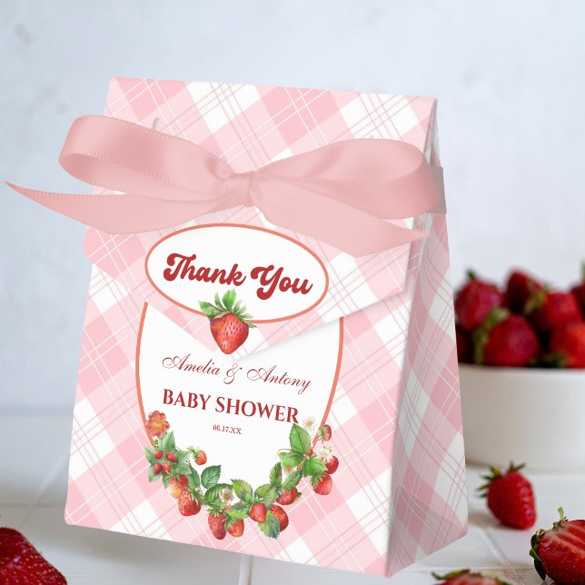 Ballotins Berry Sweet Rose En vichy Baby shower de fraises (Créateur téléchargé)