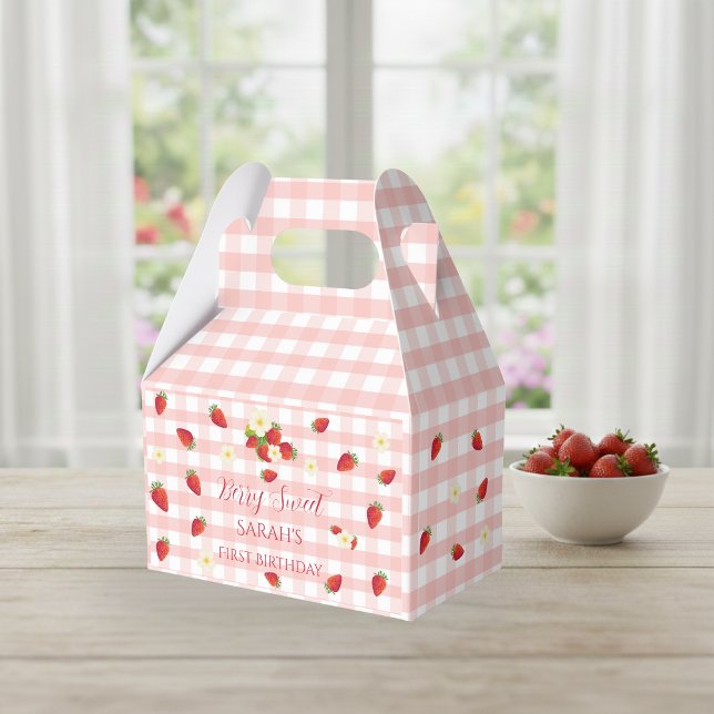 Ballotins Berry Sweet Strawberry 1st Birthday Party Gift  (Berry Sweet Strawberry 1st Birthday Party Gift Favor Boxes)