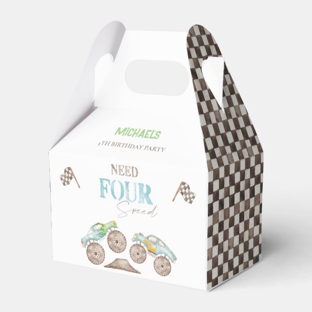 Ballotins Besoin de quatre camions Monster Bleu Vitesse boît (Verso)