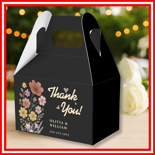 Ballotins Beurre Jaune Fleur sauvage noir Merci Mariage (Créateur téléchargé)