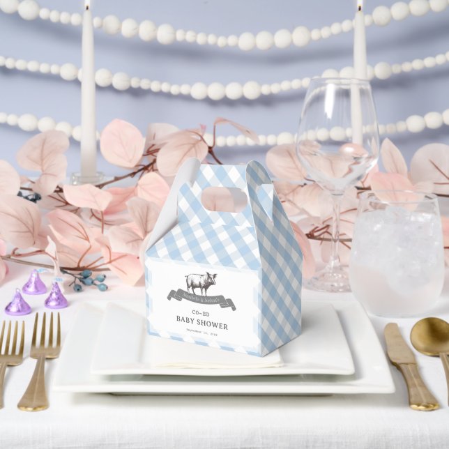 Ballotins Bibs & Ribs BBQ Rustique Bleu En vichy Baby shower (Mariage)