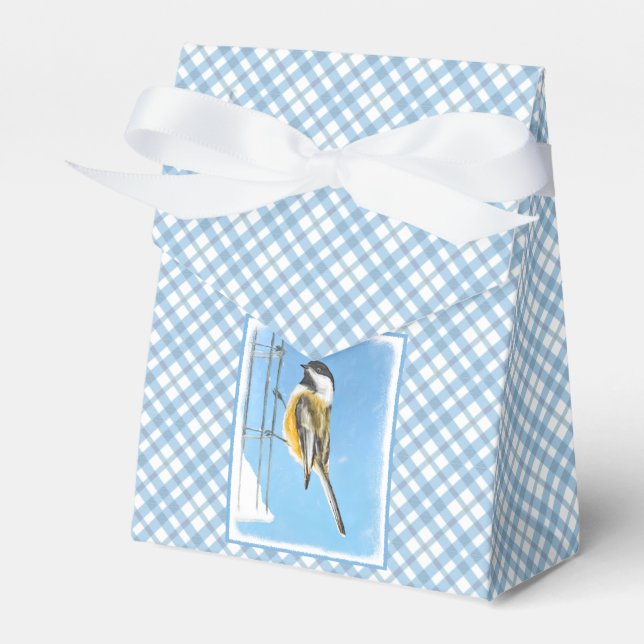 Ballotins Bickadee sur la peinture d'alimentation - Oiseaux  (Verso)