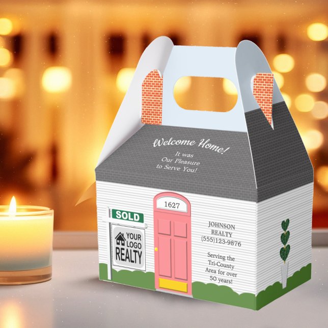 Ballotins Bienvenue à la maison Logo d'agent immobilier en b (Créateur téléchargé)