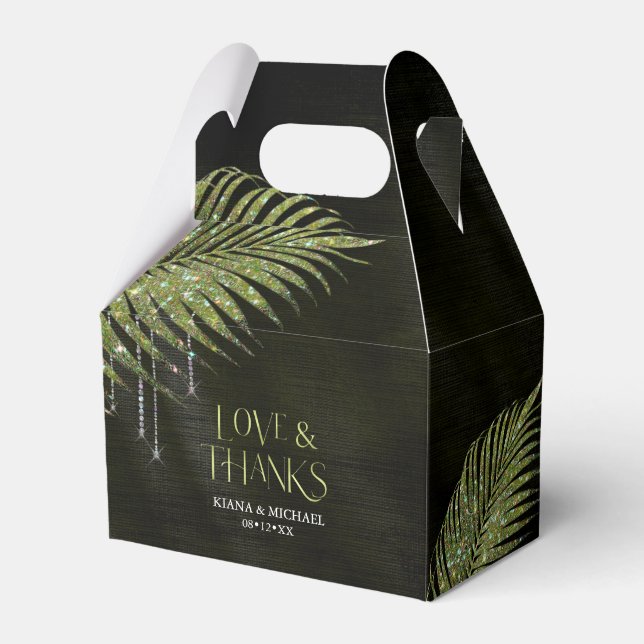 Ballotins Bijoux feuille Mariage vert V2 ID830 (Verso)