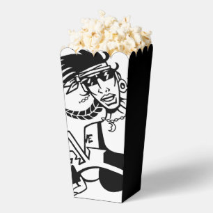 Ballotins Biker Chick noir blanc noir boîte à popcorn