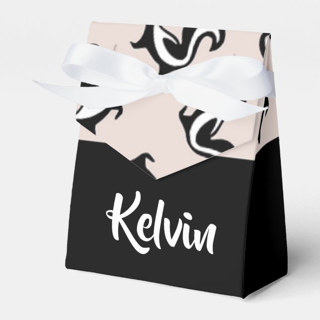 Ballotins Black and white skunks on rose rose (Verso)