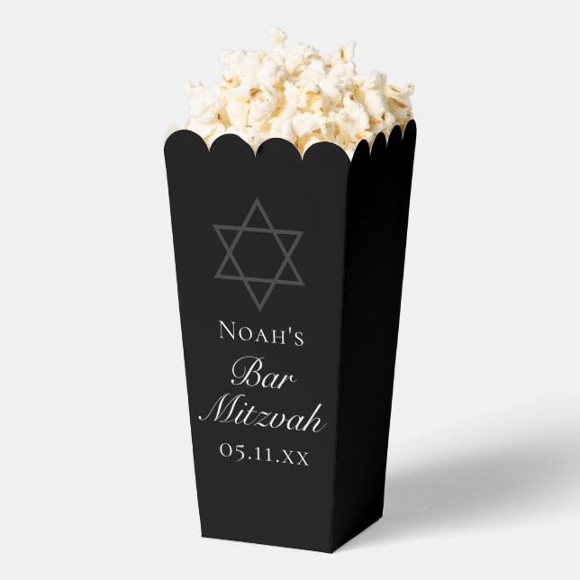 Ballotins Black Bar Mitzvah Star of David Custom Popcorn (Sauté)