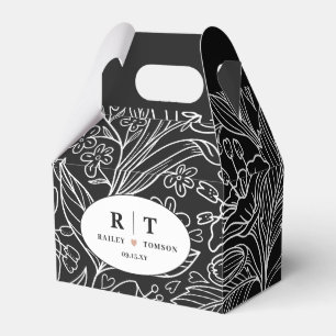 Ballotins Black Chic Moderne Merci Floral Mariage