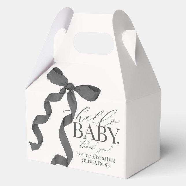 Ballotins Black Coquette Bow Girl Baby shower cadeau (Recto)