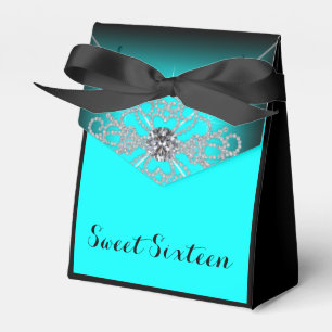 Ballotins Black et Turquoise Blue Sweet 16 Anniversaire