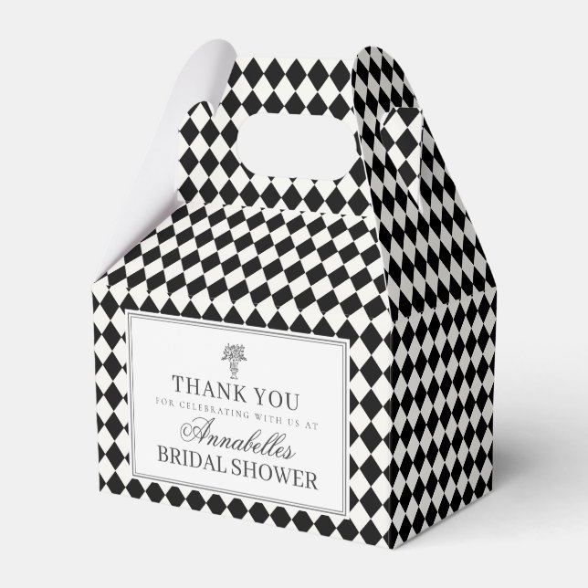 Ballotins Black Harlequin Checkered Bridal Shower (Verso)
